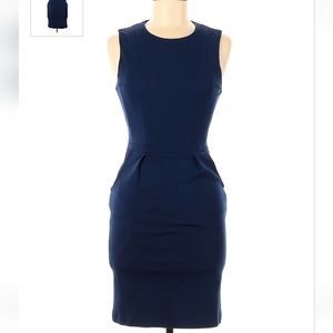 Joseph Woman's Dress sz 38 6 Blue Sheath Work Casual Wedding Work Bodycon French